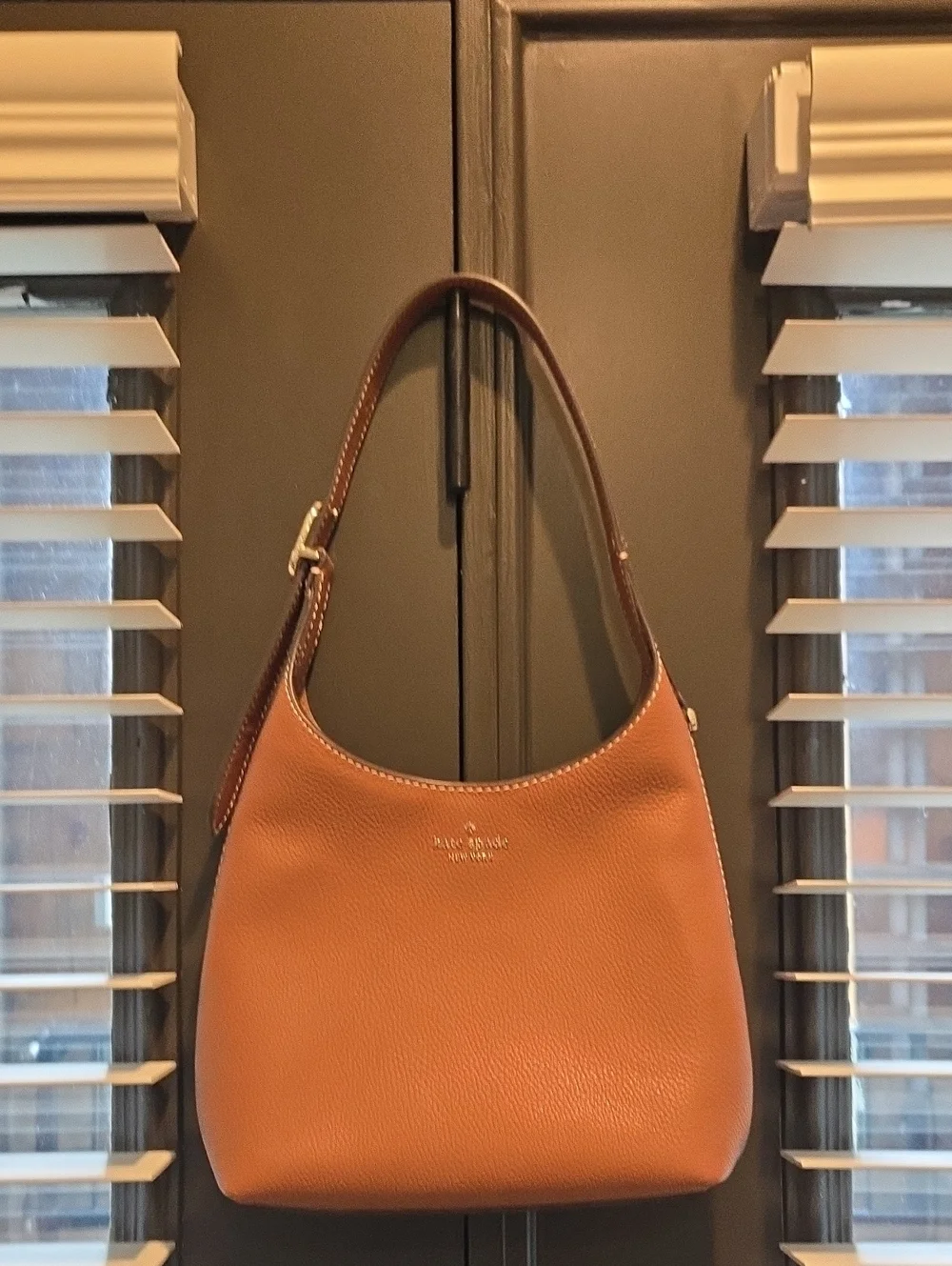 kate spade Brown Pebbled Leather Shoulder Bag